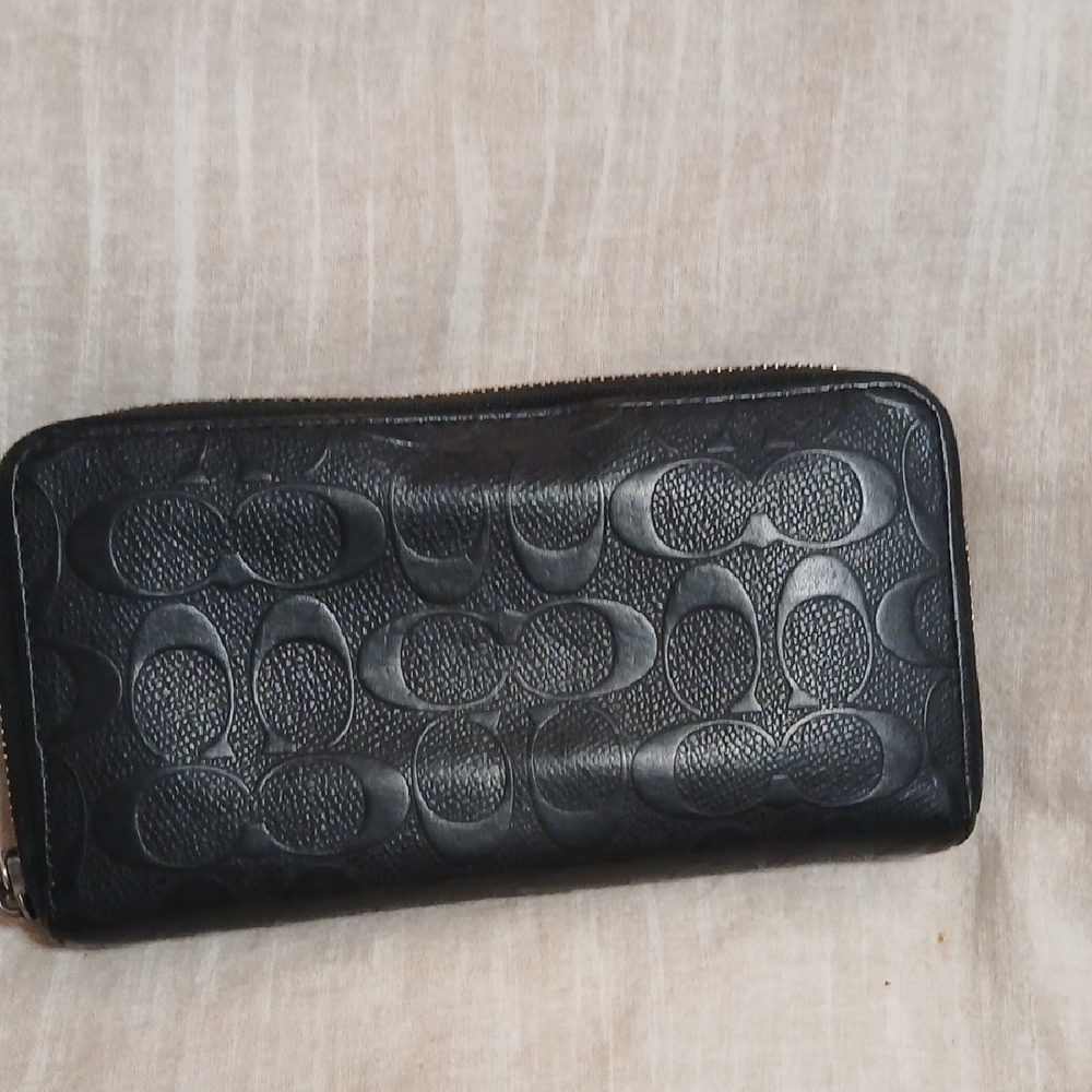 Black Embossed Leather Wallet